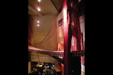 Anthropologie stands apart with a Golden Gate bridge built from Rice-A-Roni packets